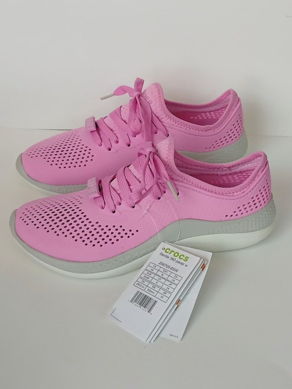 Crocs Lite Ride Taffy Pink 360 Pacer Water Sneakers, Womens Size 8W